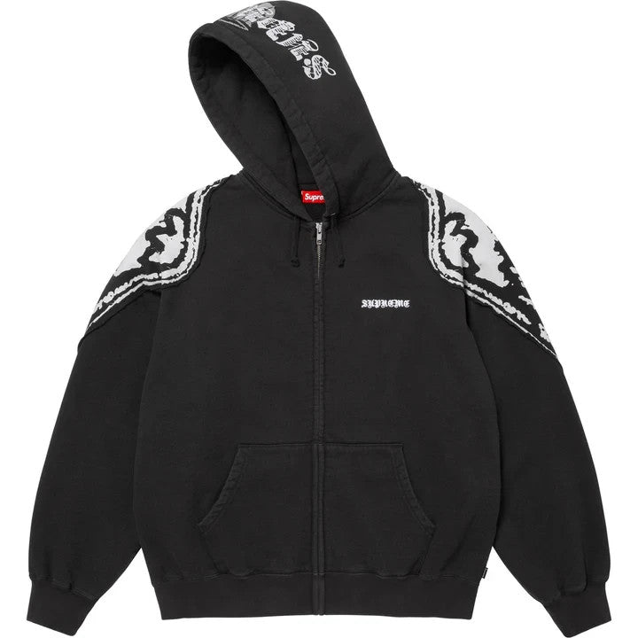 Supreme Wings Zip Up Hooded Sweatshirt Black