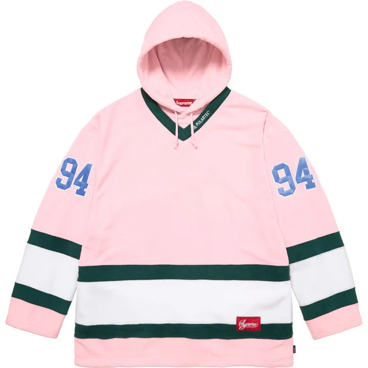Supreme Polartec Hooded Hockey Jersey Light Pink