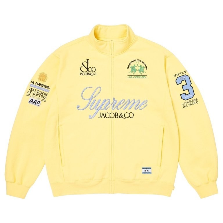 Supreme x La Martina Zip Up Sweatshirt Light Yellow