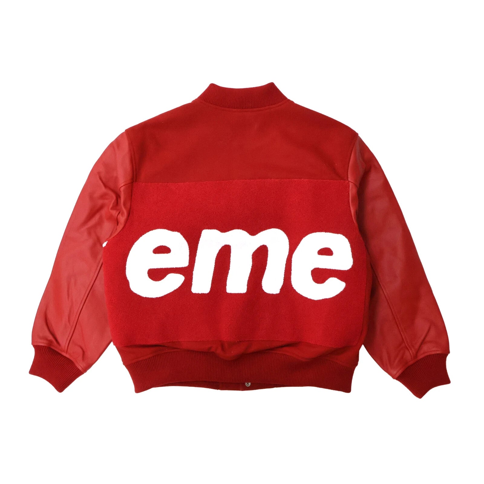 Supreme Big Logo Chenille Varsity Jacket Red