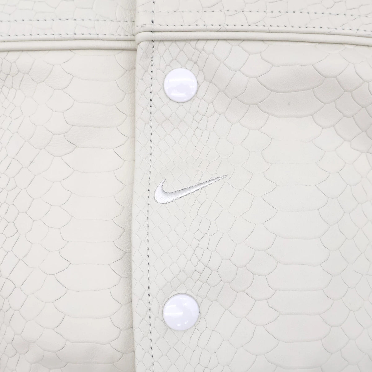 Supreme Nike Leather Varsity Jacket White