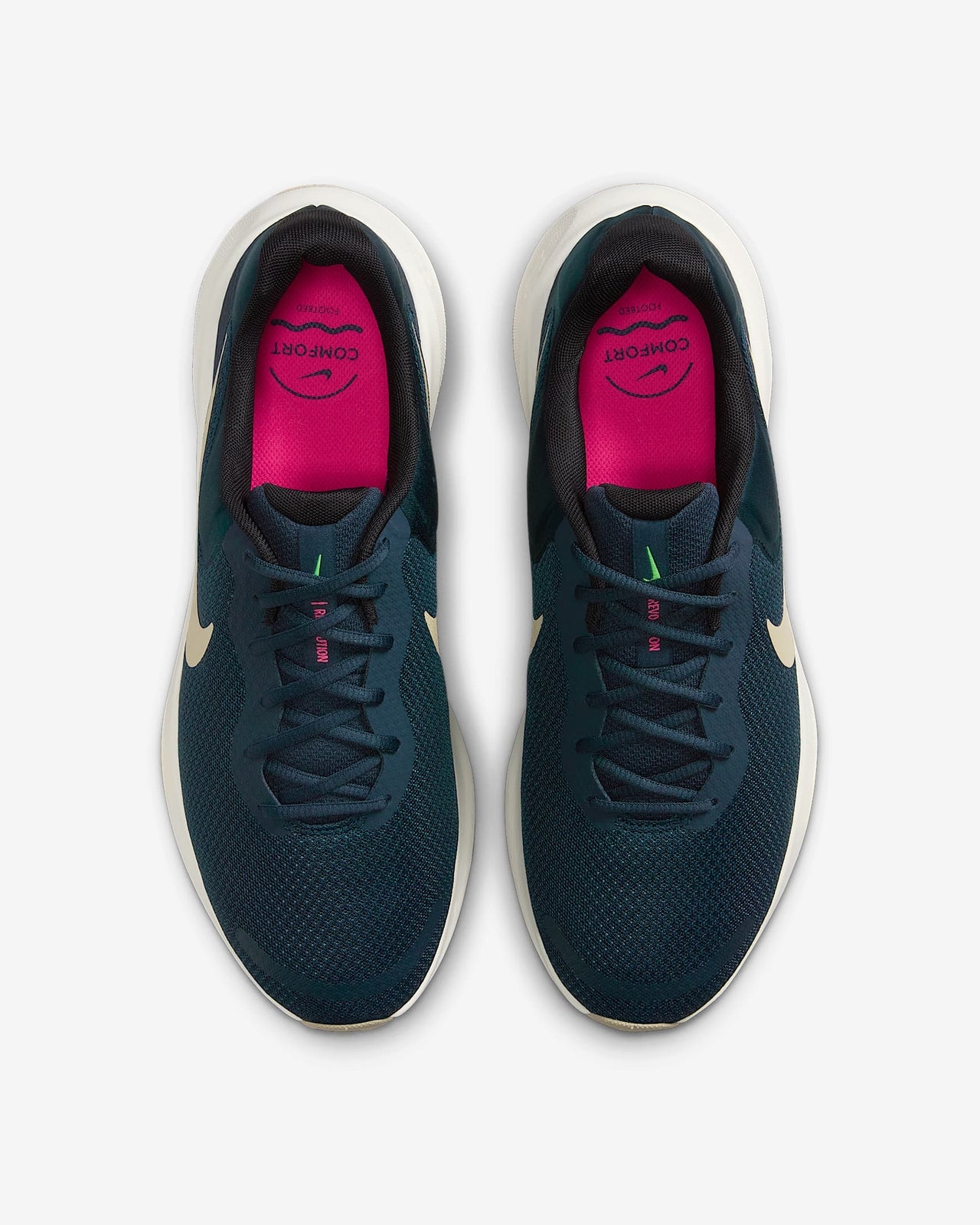FB2207-407 Nike Revolution 7 Armory Navy Green Strike Hyper Pink Desert (Men's)