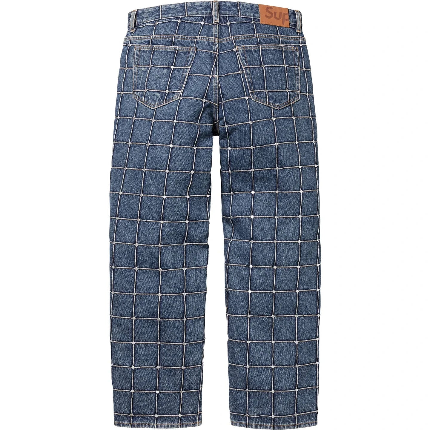 Supreme Studded Seam Loose Fit Jean Blue