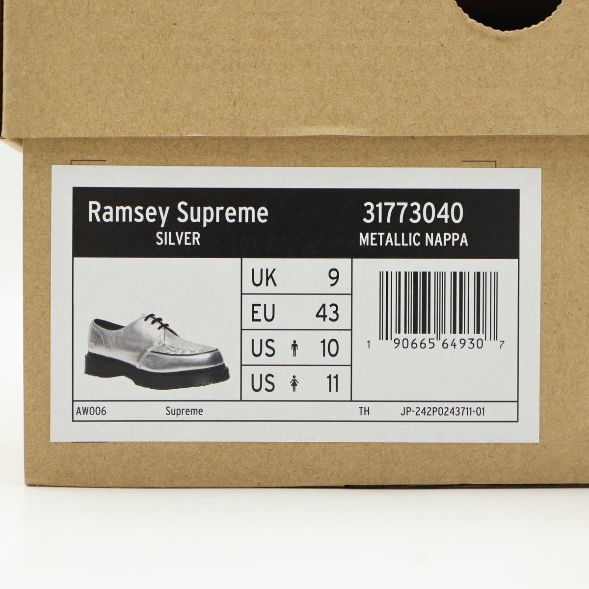 31773040 Supreme Dr.Martens Ramsey Creeper Silver