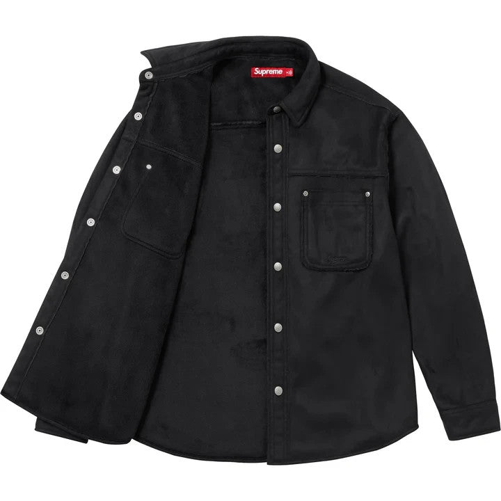 Supreme Faux Suede Snap Shirt Black