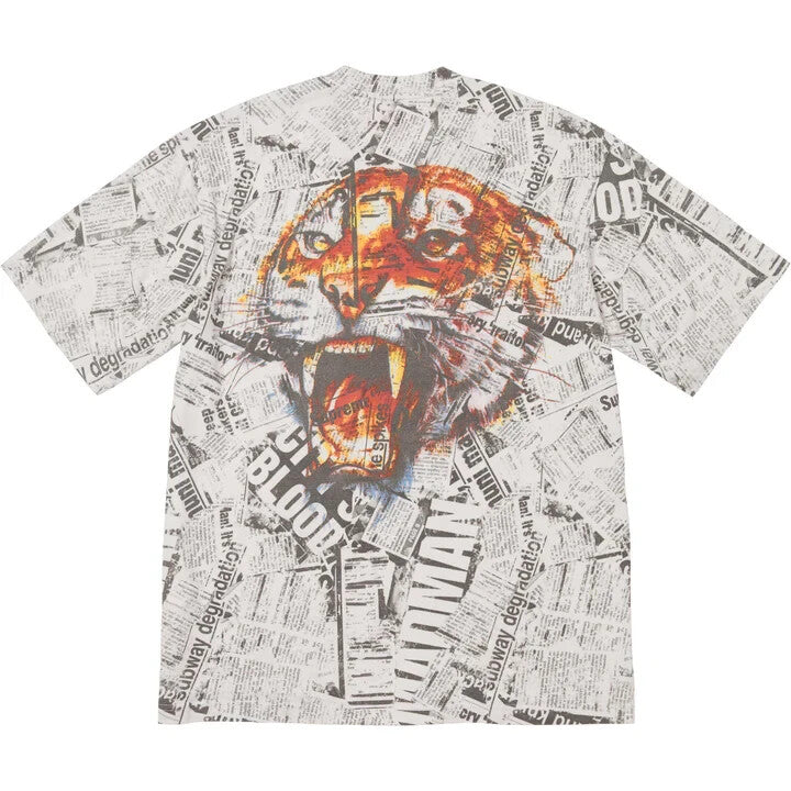 Supreme Newspaper S/S Top White