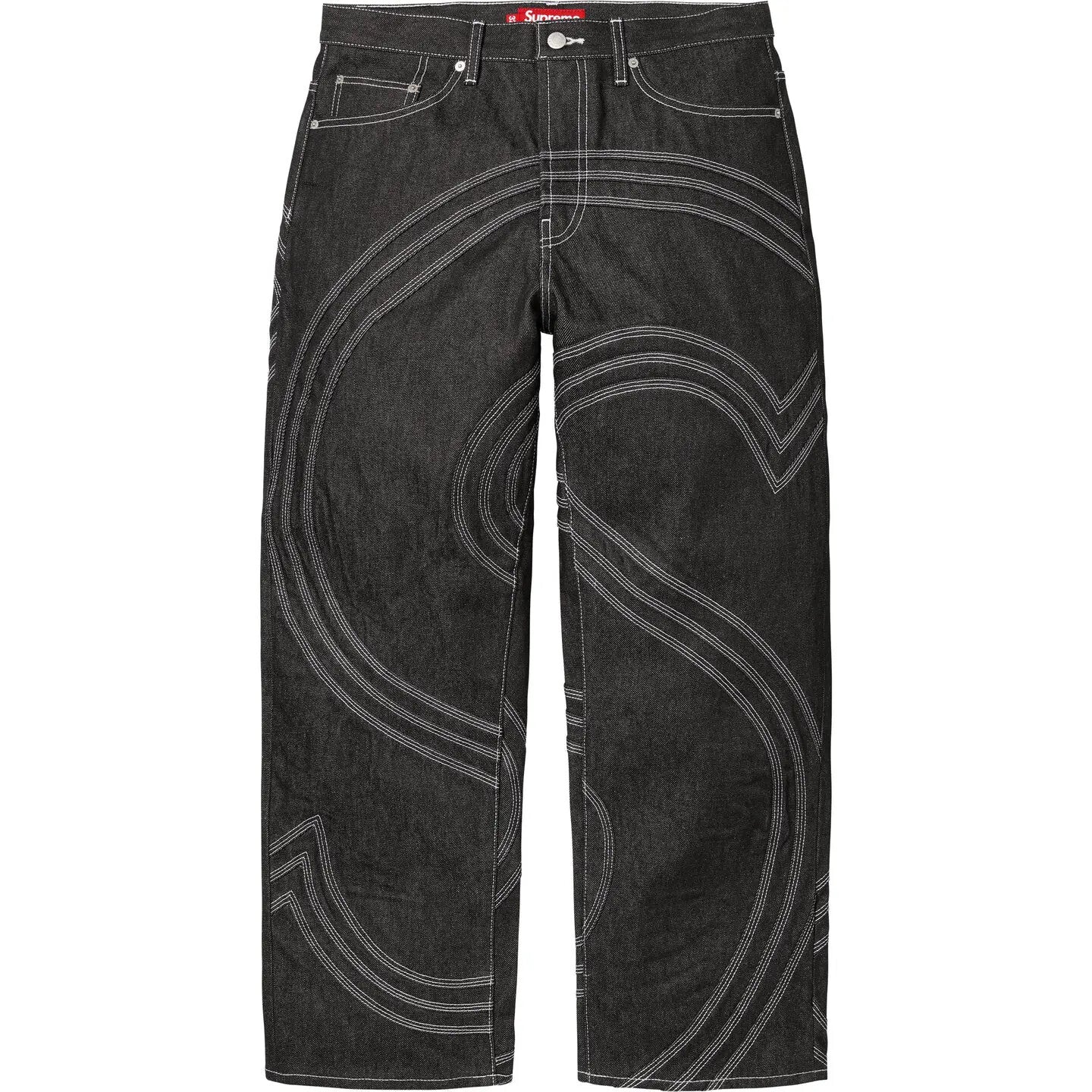 Supreme S Logo Rigid Baggy Jean Rigid Black