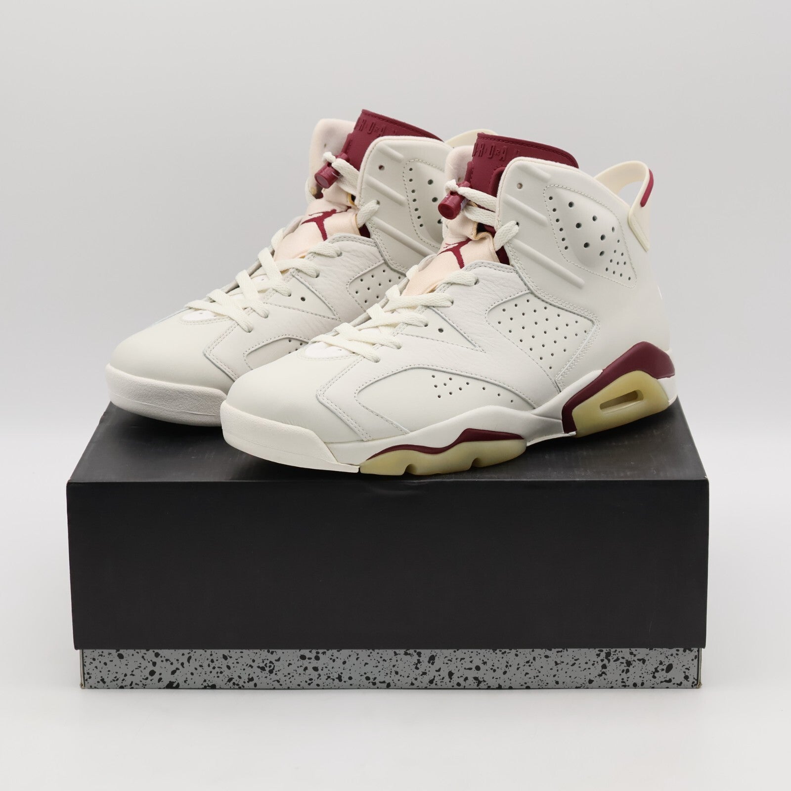 384664-116 Nike Air Jordan 6 Retro Maroon White Red Cream Ivory Burgundy Wine