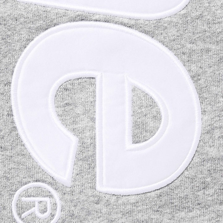 Supreme Satin Applique Hooded Sweatshirt Heather Grey