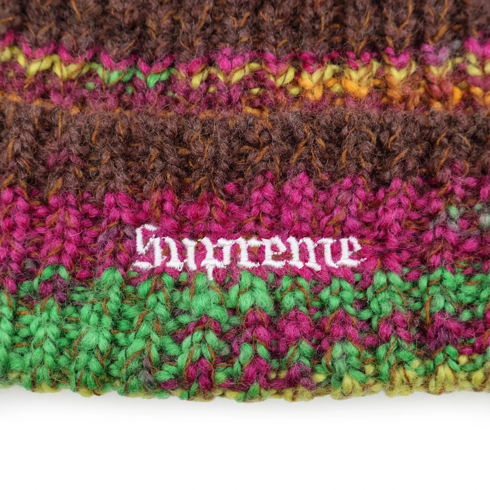 Supreme Space Dye Stripe Beanie Brown