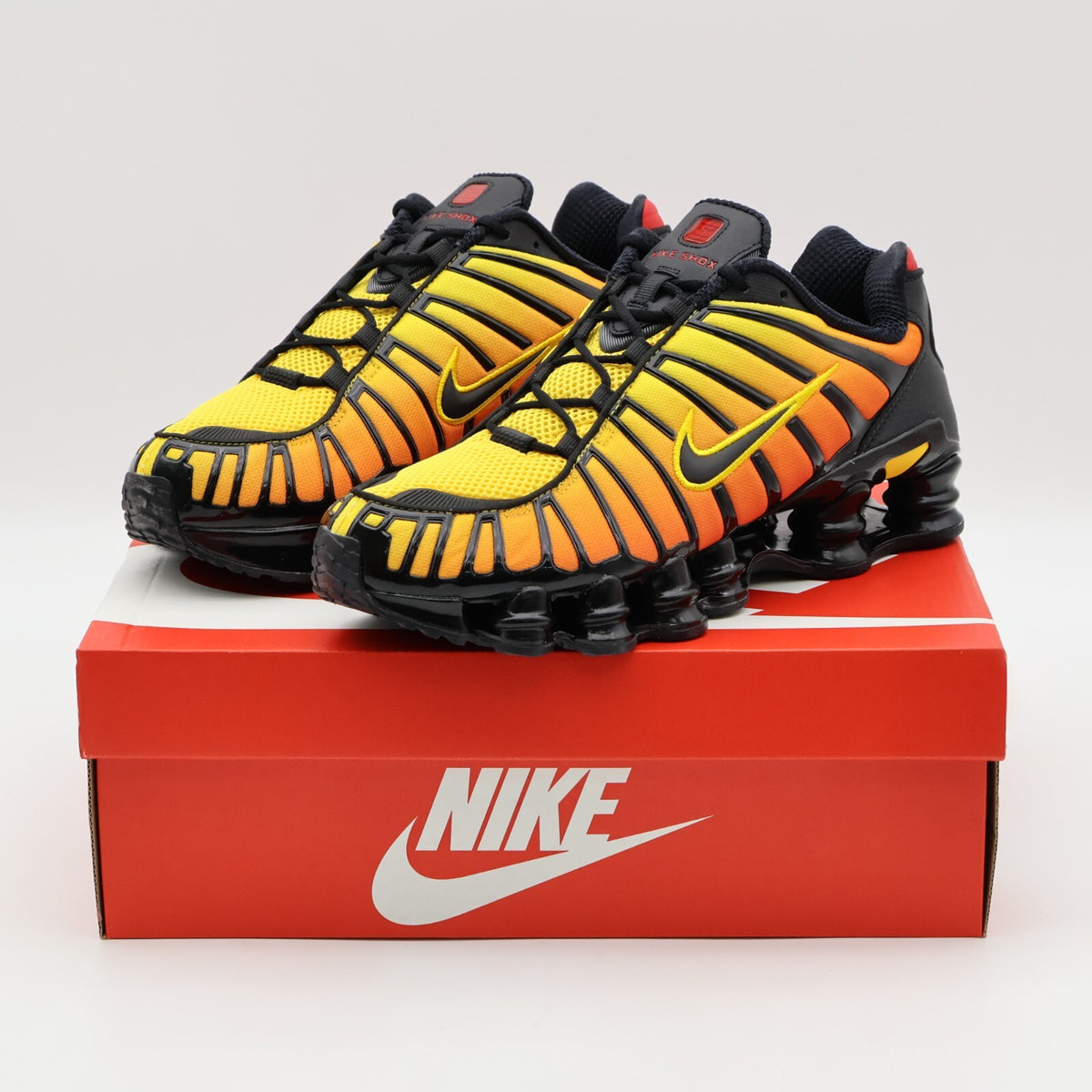 AV3595-004 Nike Shox TL Sunrise Black Amarillo University Red Yellow (Men's)