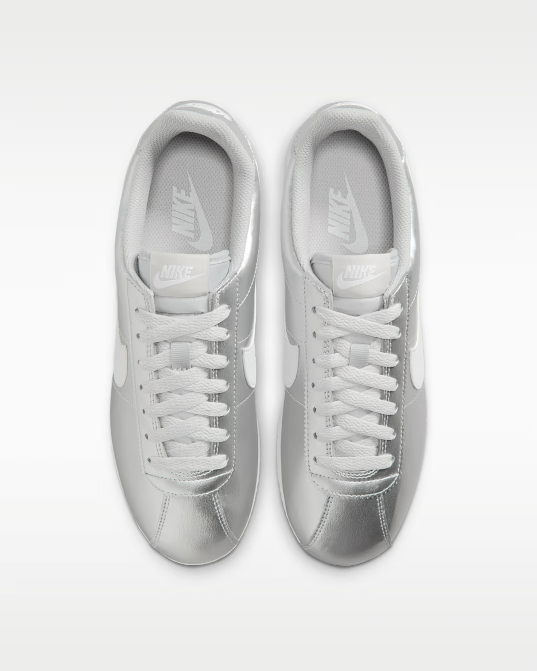 IR0042-001 Nike Cortez Metallic SilverGrey Fog White (Women's)