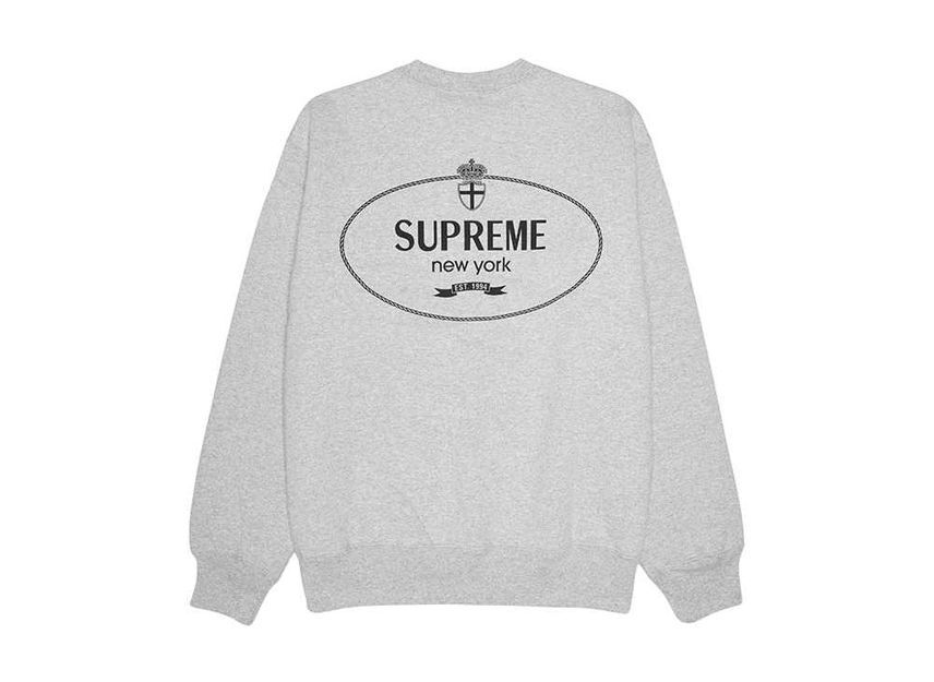 Supreme Crest Crewneck Heather Grey