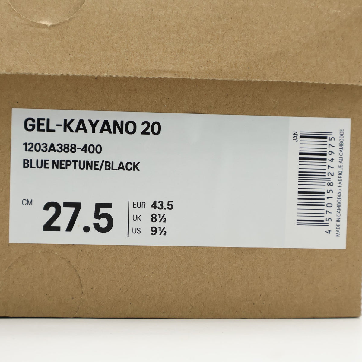 1203A388-400 Asics Gel-Kayano 20 Blue Neptune Black (Men's)