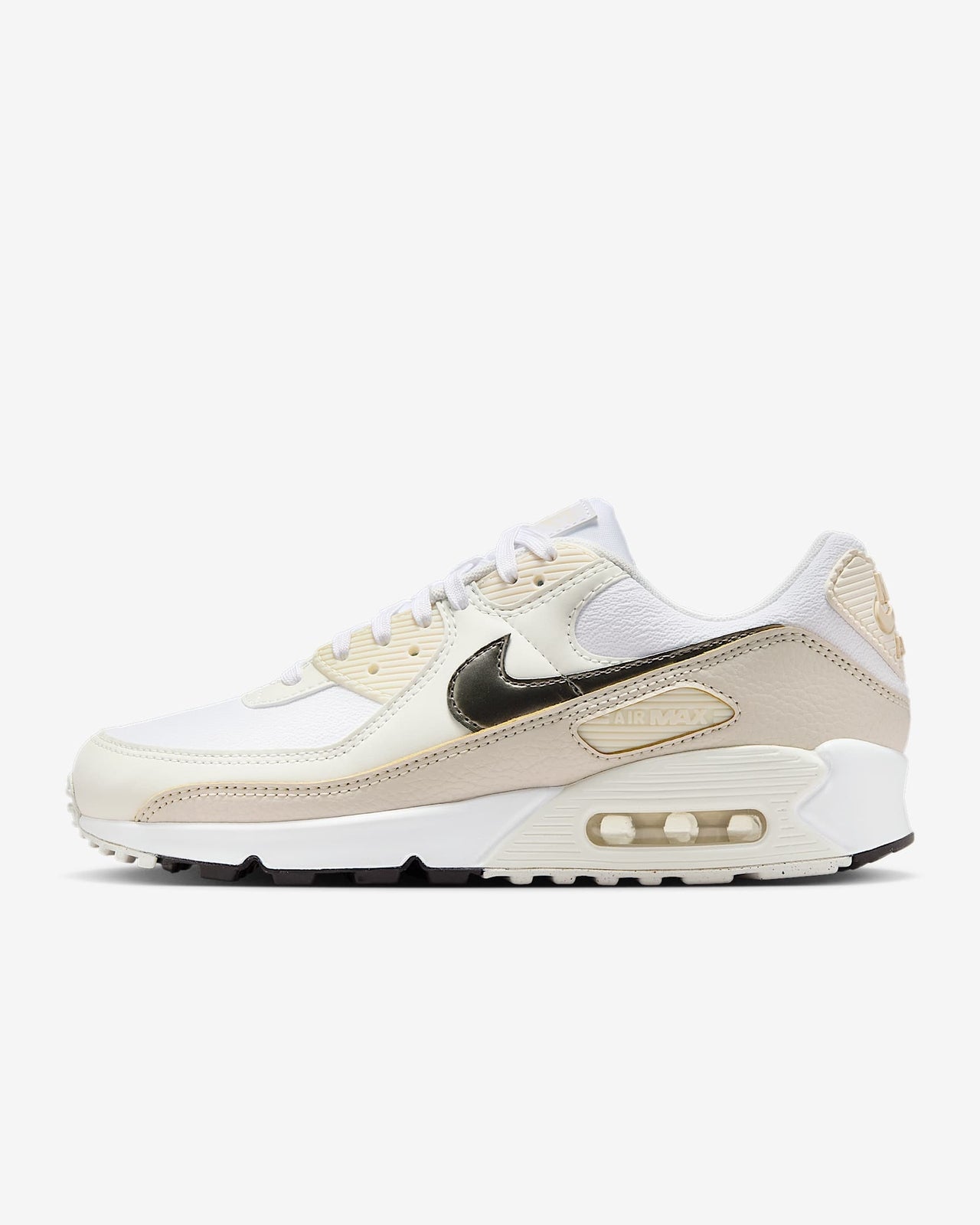HM8128-101 Nike Air Max 90 White Flat Pewter (Women's)