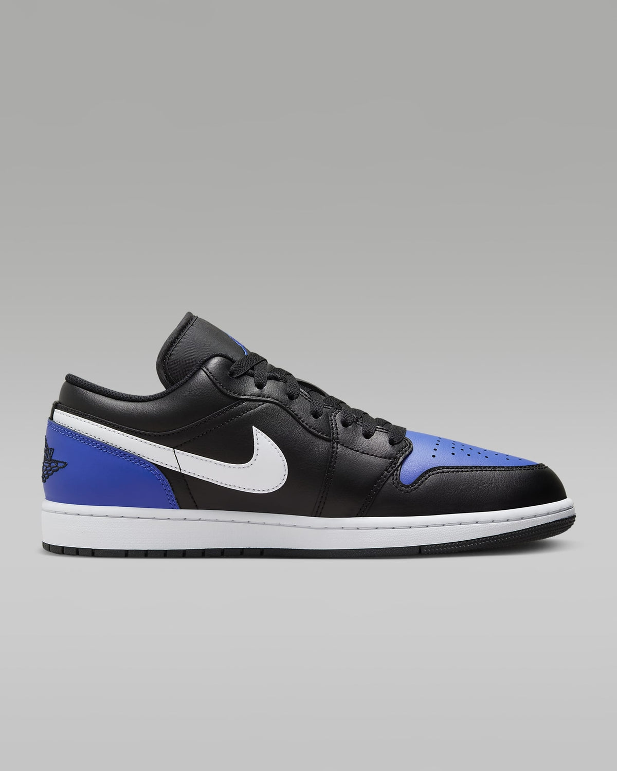 553558-042 Nike Air Jordan 1 Low Black Game Royal White (Men's)