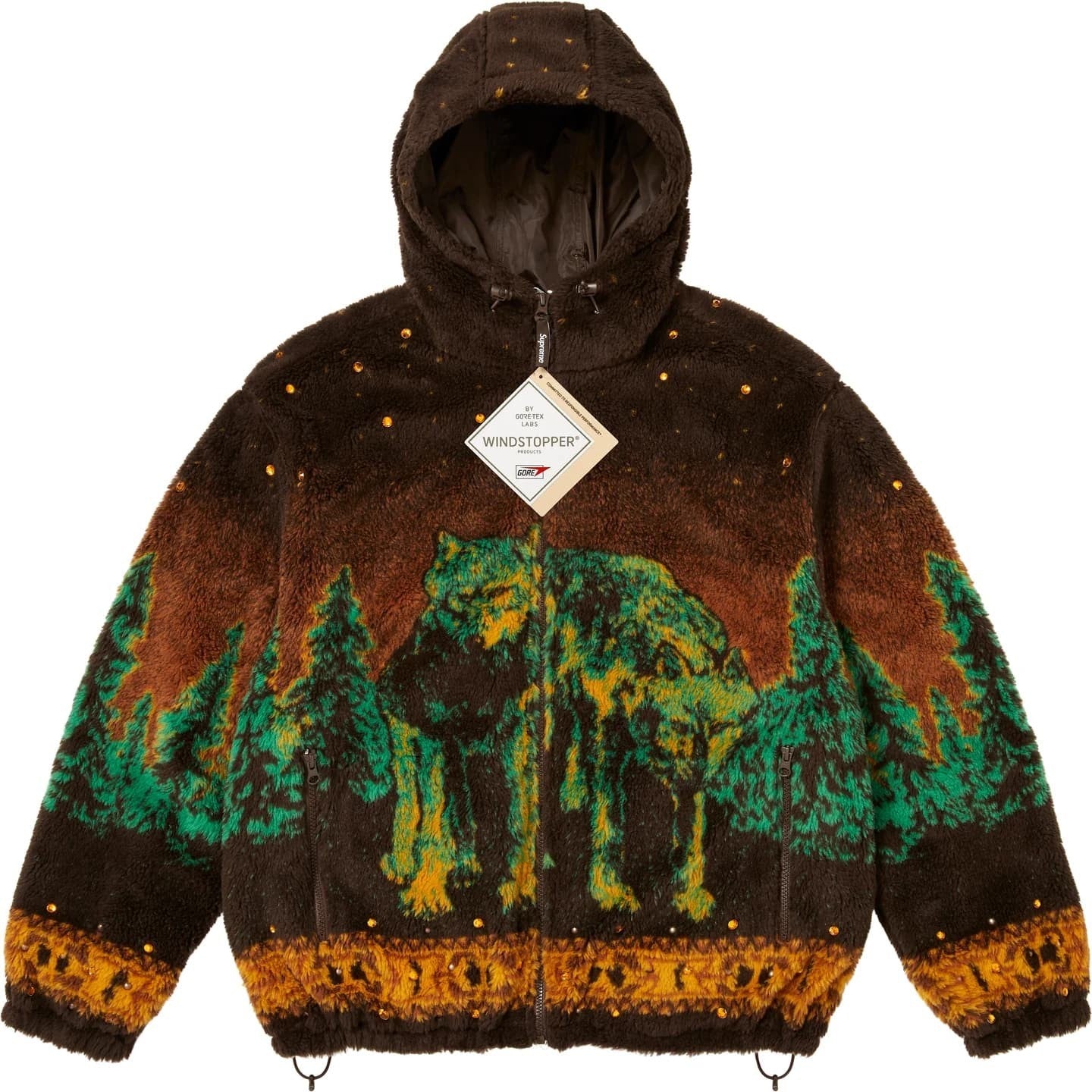 Supreme B.B. Simon Reversible Hooded Fleece Jacket Brown