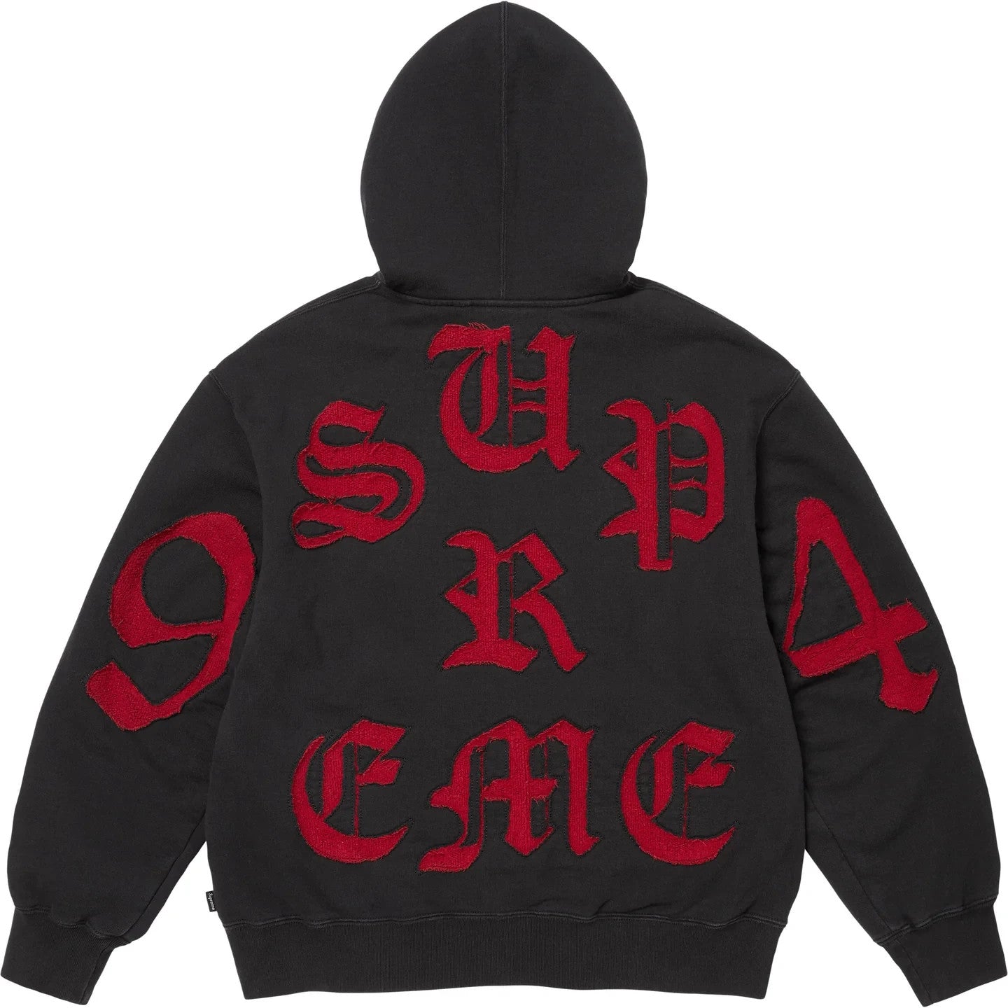 Supreme Cut Out Zip Up Hooded Sweatshirt Black