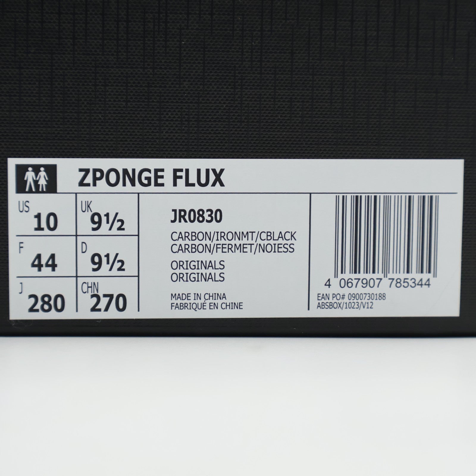 JR0830 adidas Zponge Flux Carbon Iron Metallic Core Black (Men's)