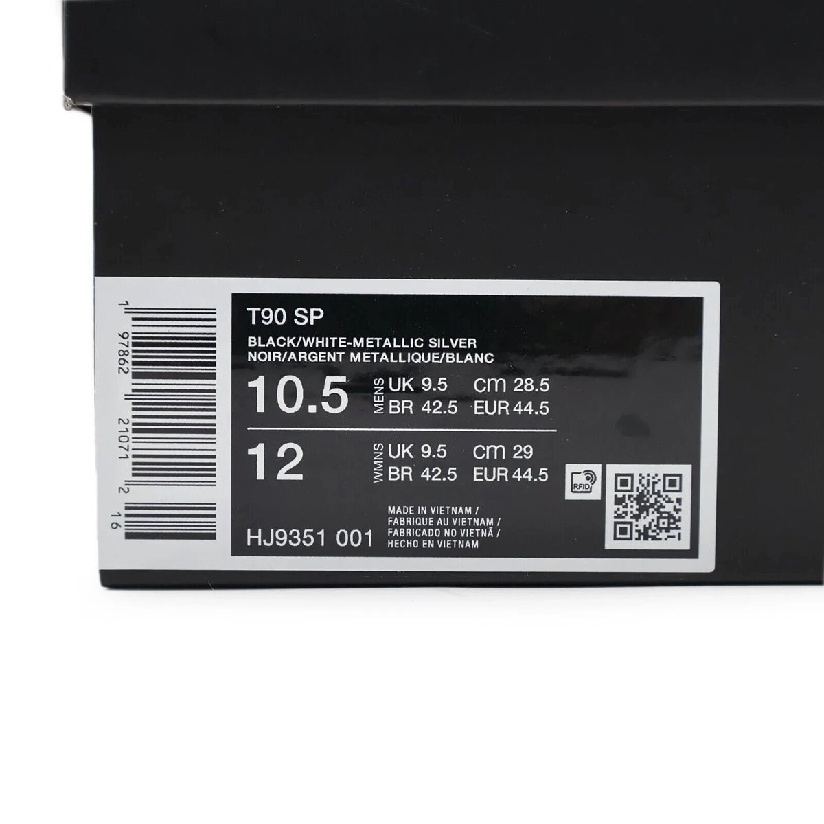 HJ9351-001 Nike Total 90 3 SP Black and White (Men's)