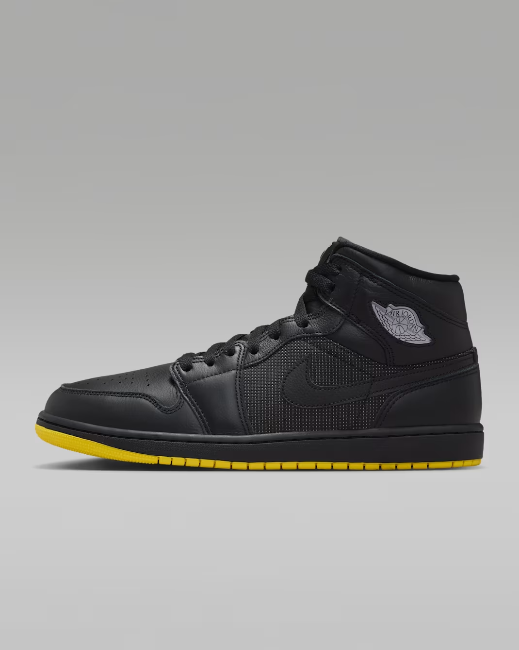 IO2052-001 Nike Air Jordan 1 Mid SE "Black/Opti Yellow" (Men's)