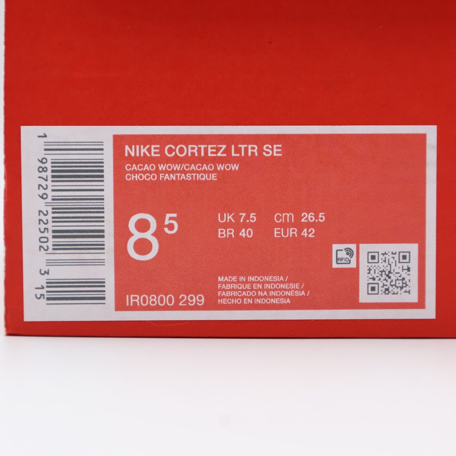 IR0800-299 Nike Cortez Leather Cacao Wow Velvet Brown (Men's)