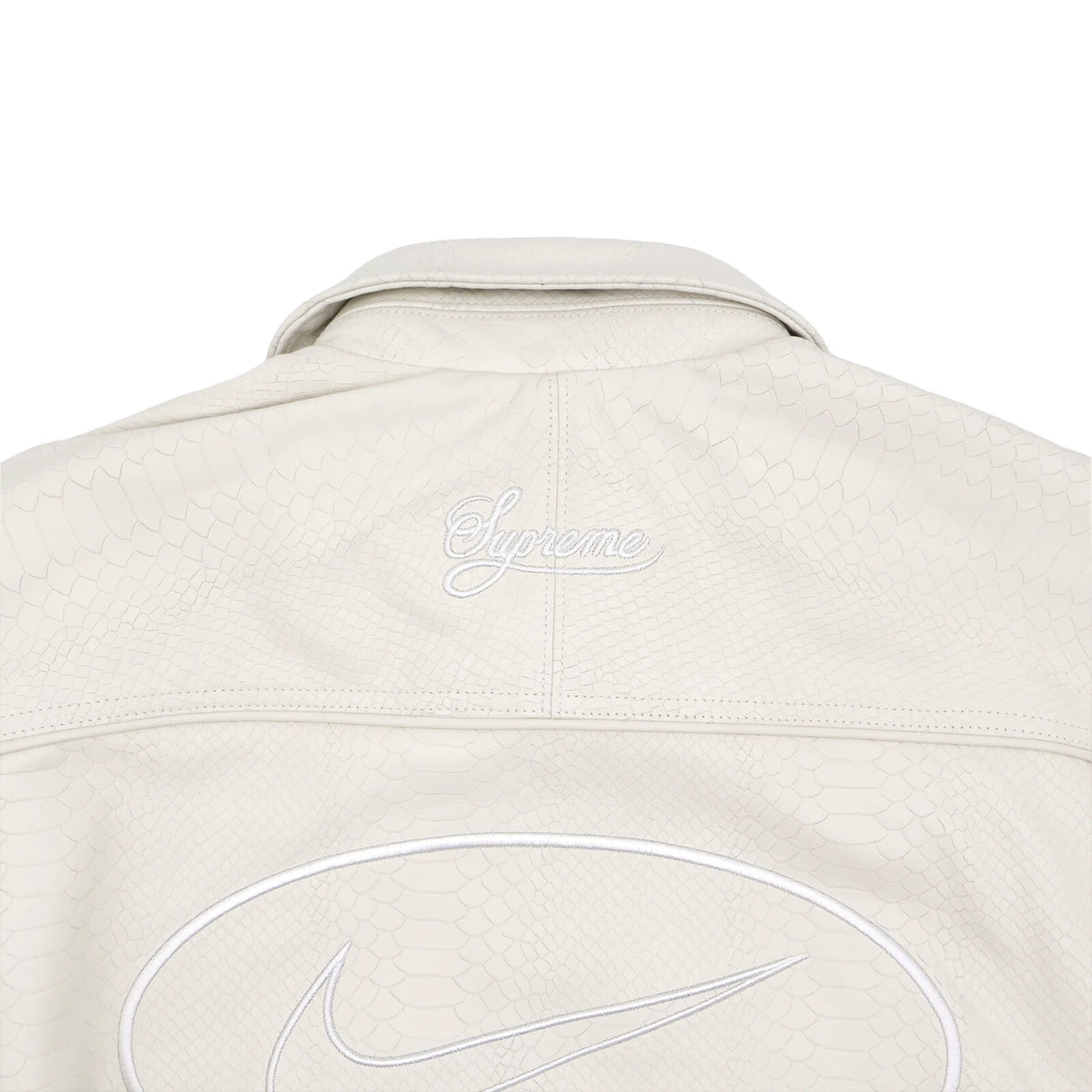 Supreme Nike Leather Varsity Jacket White