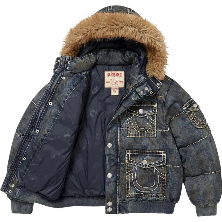 Supreme True Religion Puffer Jacket Indigo