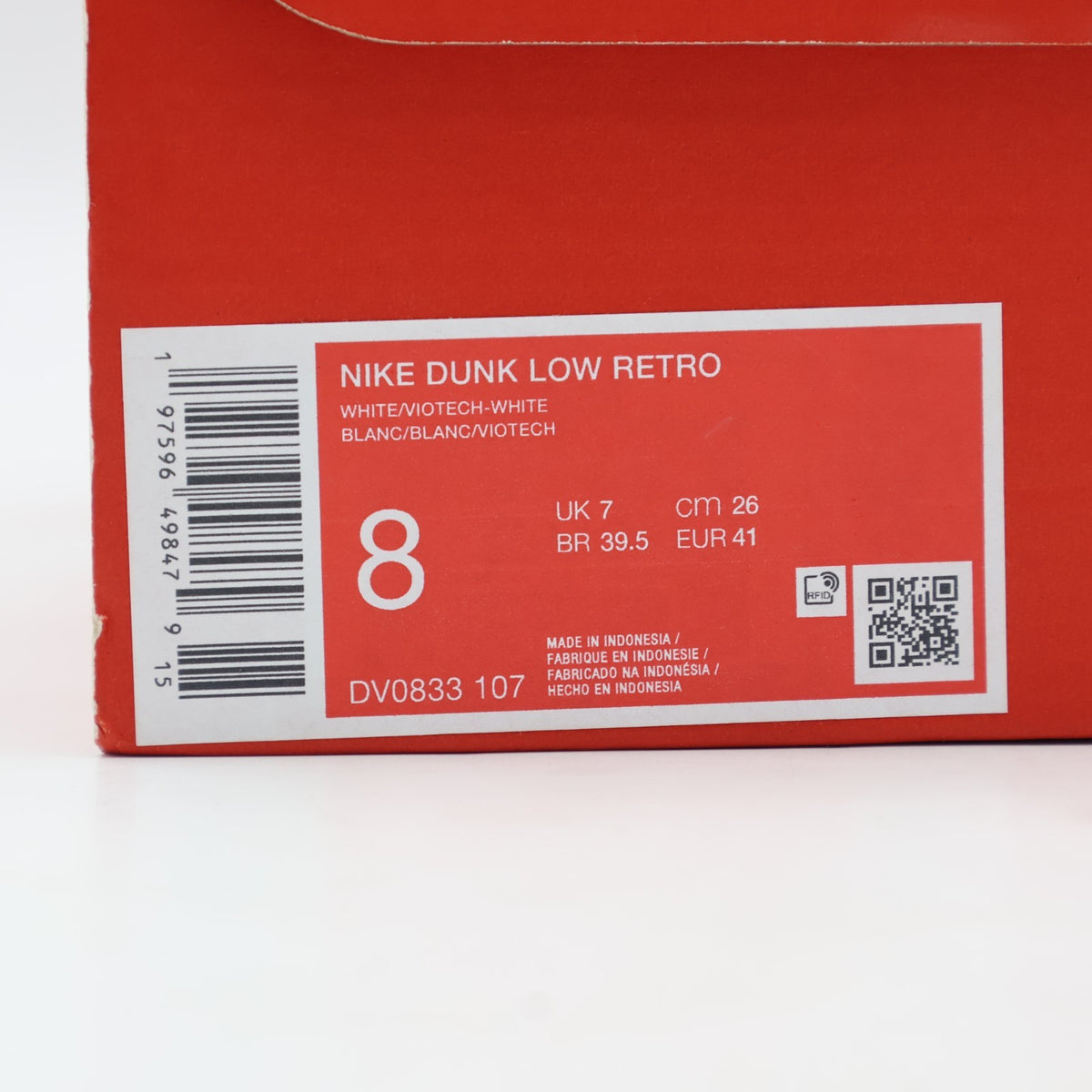 DV0833-107 Nike Dunk Low Retro Viotech White (Men's)