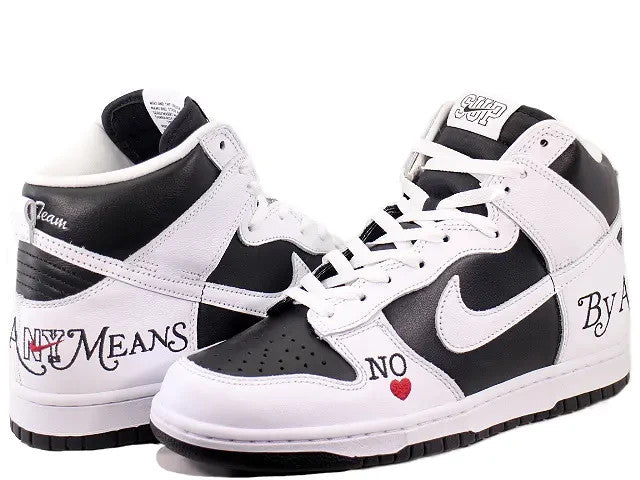 DN3741-002 Supreme Ã Nike SB Dunk High By Any Means "White Black" (Men's)