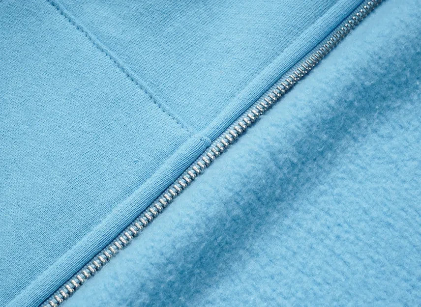 Supreme Devil S Logo Zip Up Hooded Sweatshirt "Light Blue"