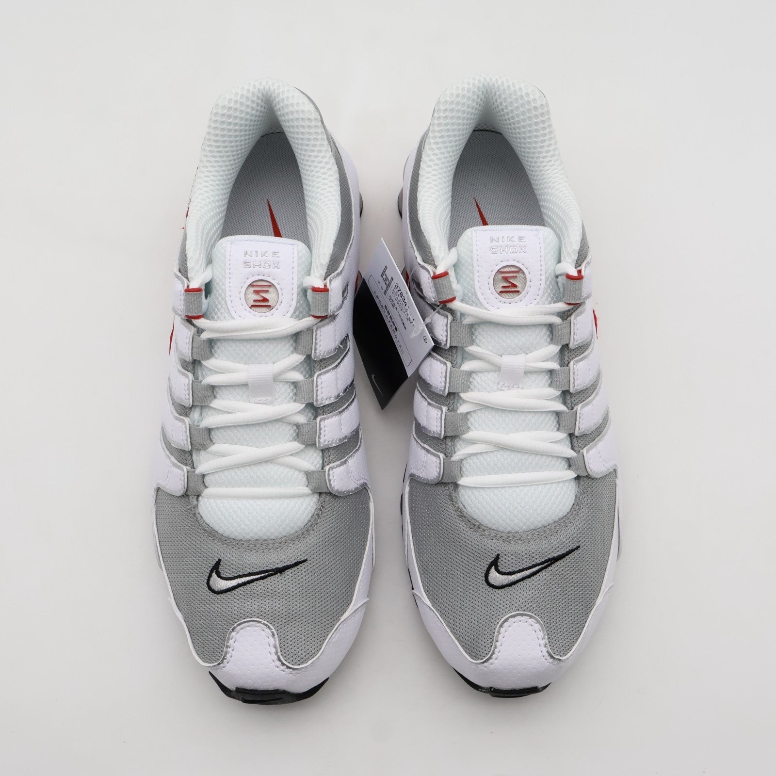 378341-104 Nike Shox NZ Shoes White  Sport Red  Cool Grey  (Menâs)