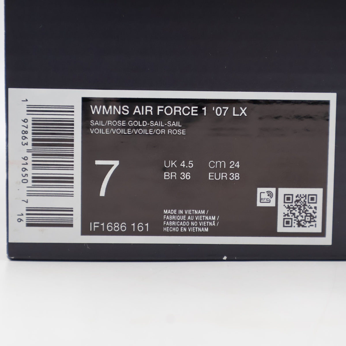 IF1686-161 Nike Air Force 1 Low Metallic Pink Swooshes (Women's)