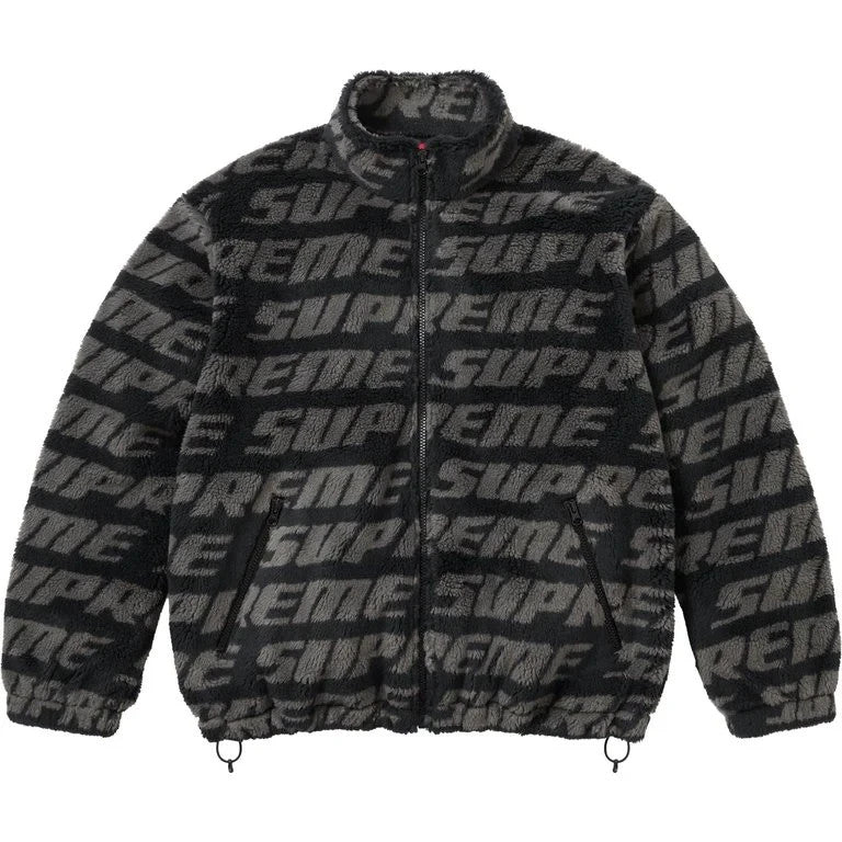 Supreme Repeat Jacquard Fleece Jacket Black
