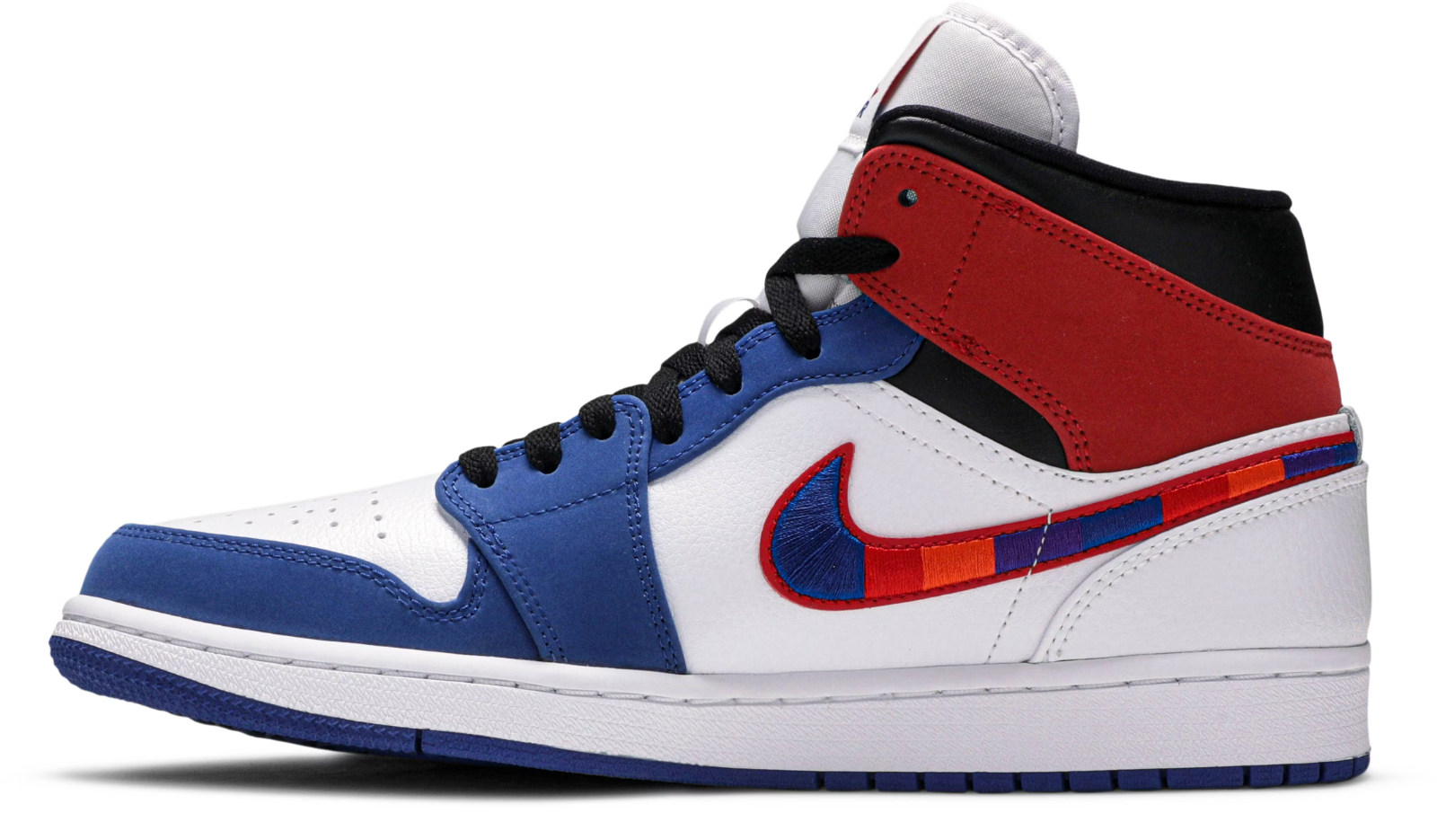 852542-146 Nike Air Jordan 1 Mid "White/Blue/Red" (Men's)