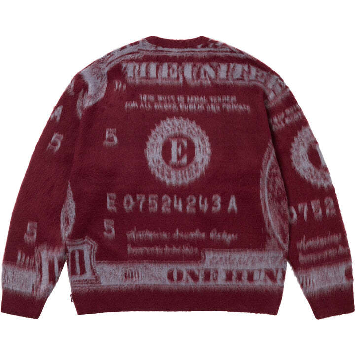 Supreme Money Sweater Burgundy