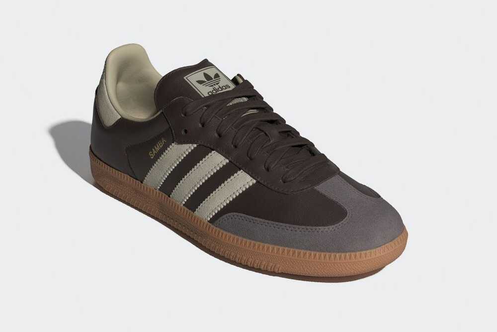ID1481 adidas Originals Samba OG Brown Putty Grey Gold Metallic (Men's)