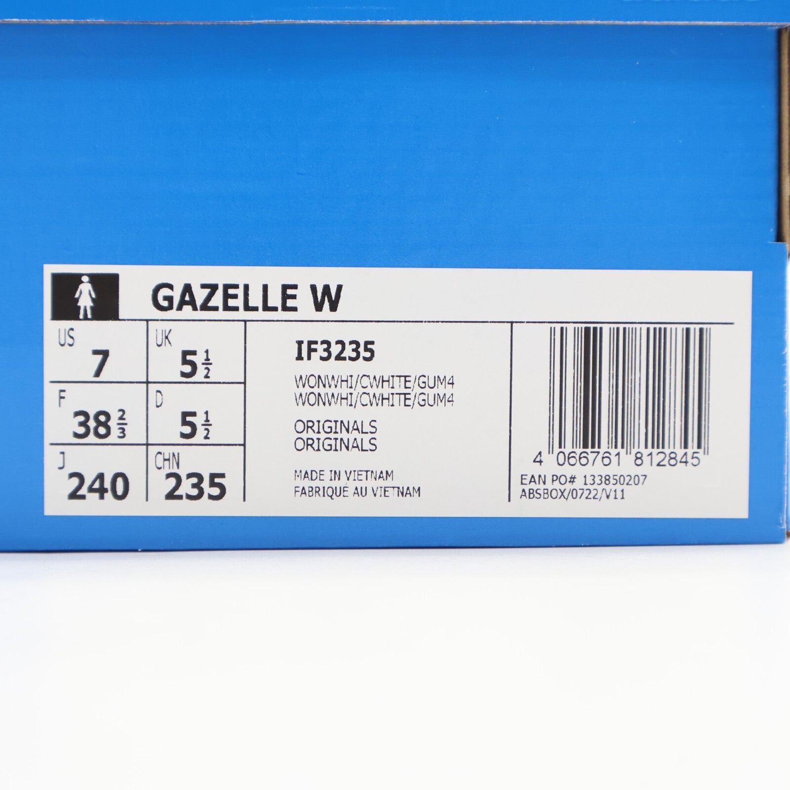 IF3235 adidas Originals Gazelle Wonder White Cream White Gum (Women's)