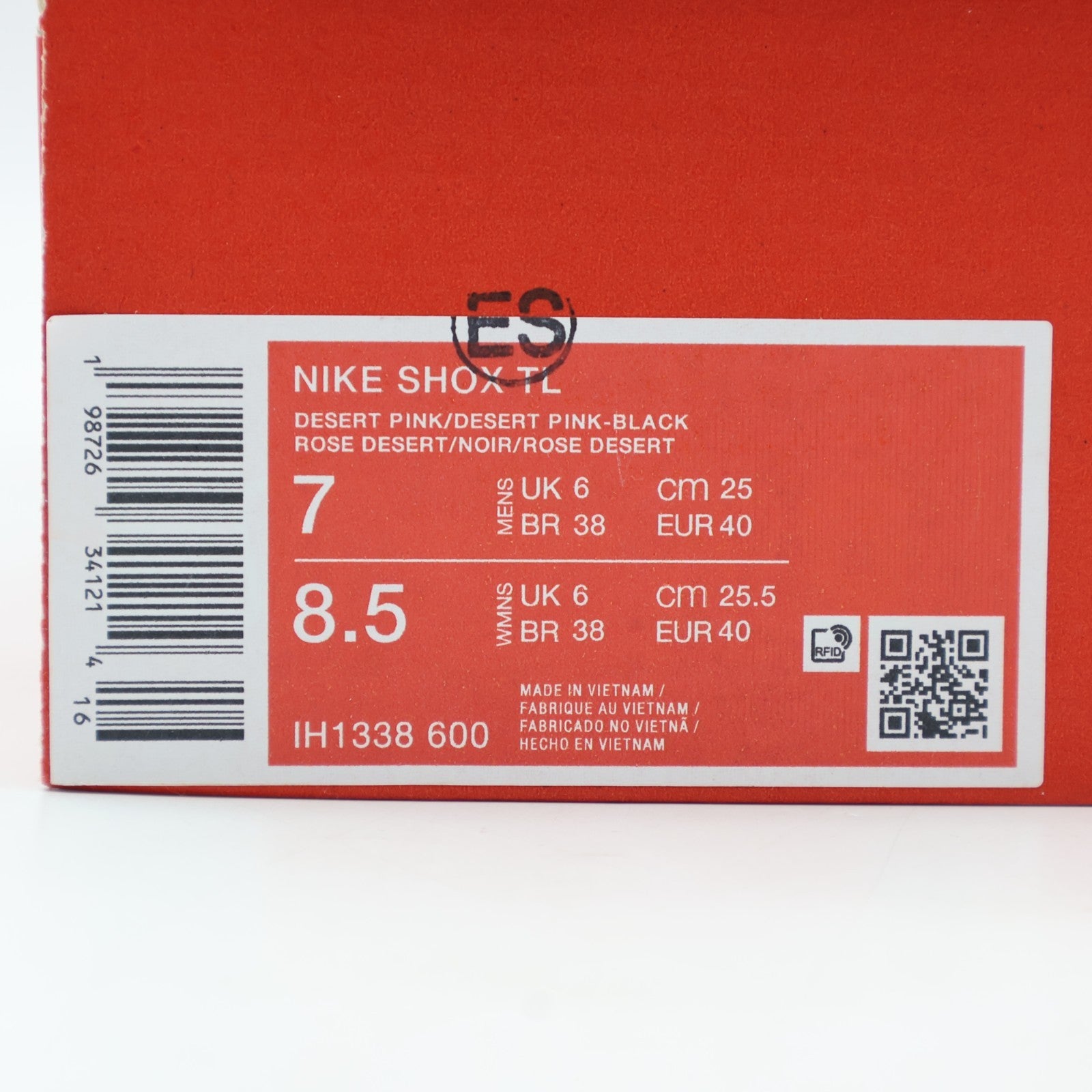 IH1338-600 Nike Shox TL Desert Pink Black (Men's)