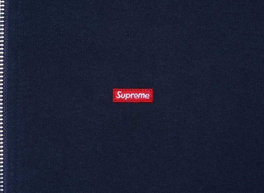 Supreme Small Box Zip Up Hooded Sweatshirt Navy