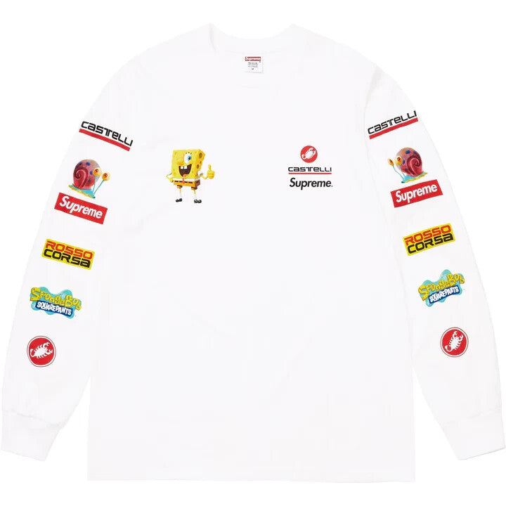 Supreme SpongeBob Castelli Racing L/S Tee White