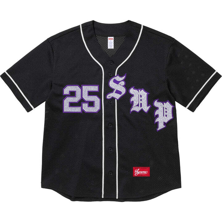 Supreme Old English Baseball Jersey Black