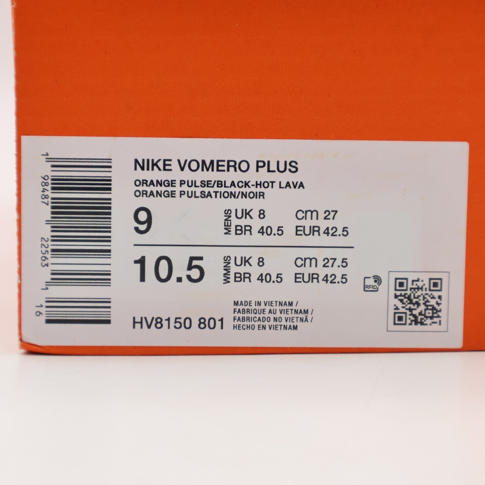 HV8150-801 Nike Vomero Plus Orange Pulse Hot Lava Total Orange Black (Men's)