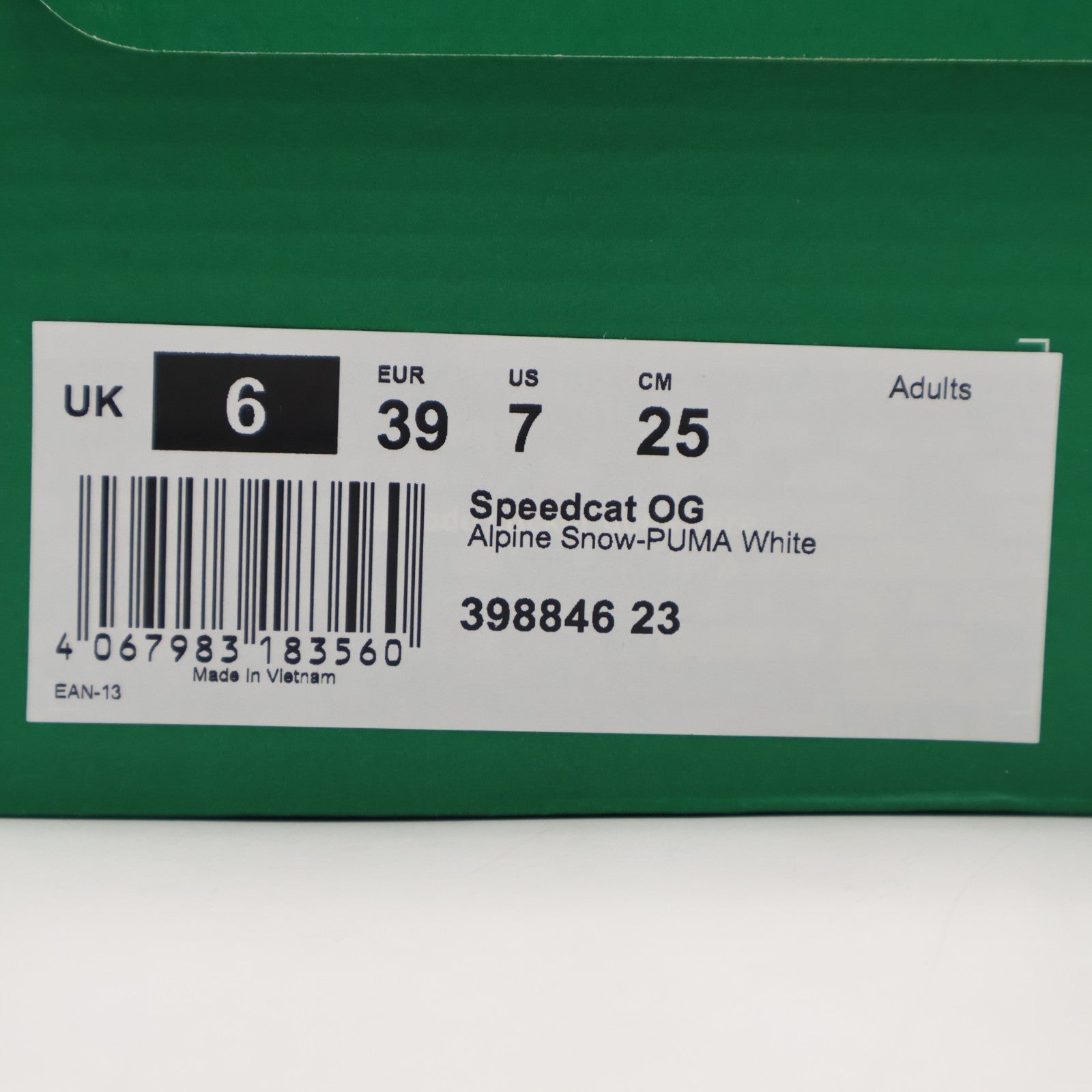 398846-23 Puma Speedcat OG Alpine Snow White (Men's)