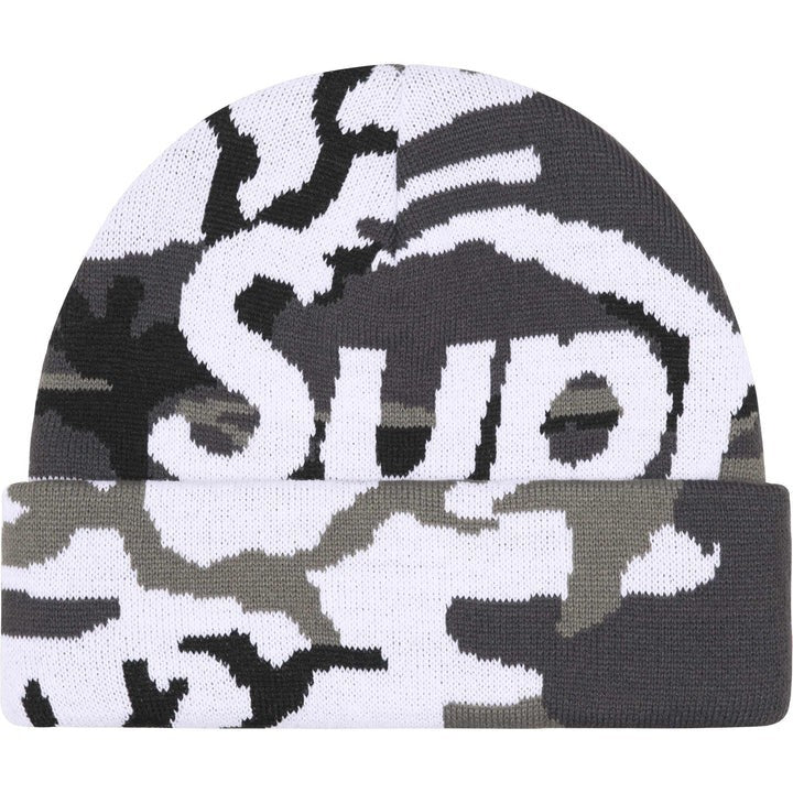 Supreme Camo Big Logo Beanie Snow Camo