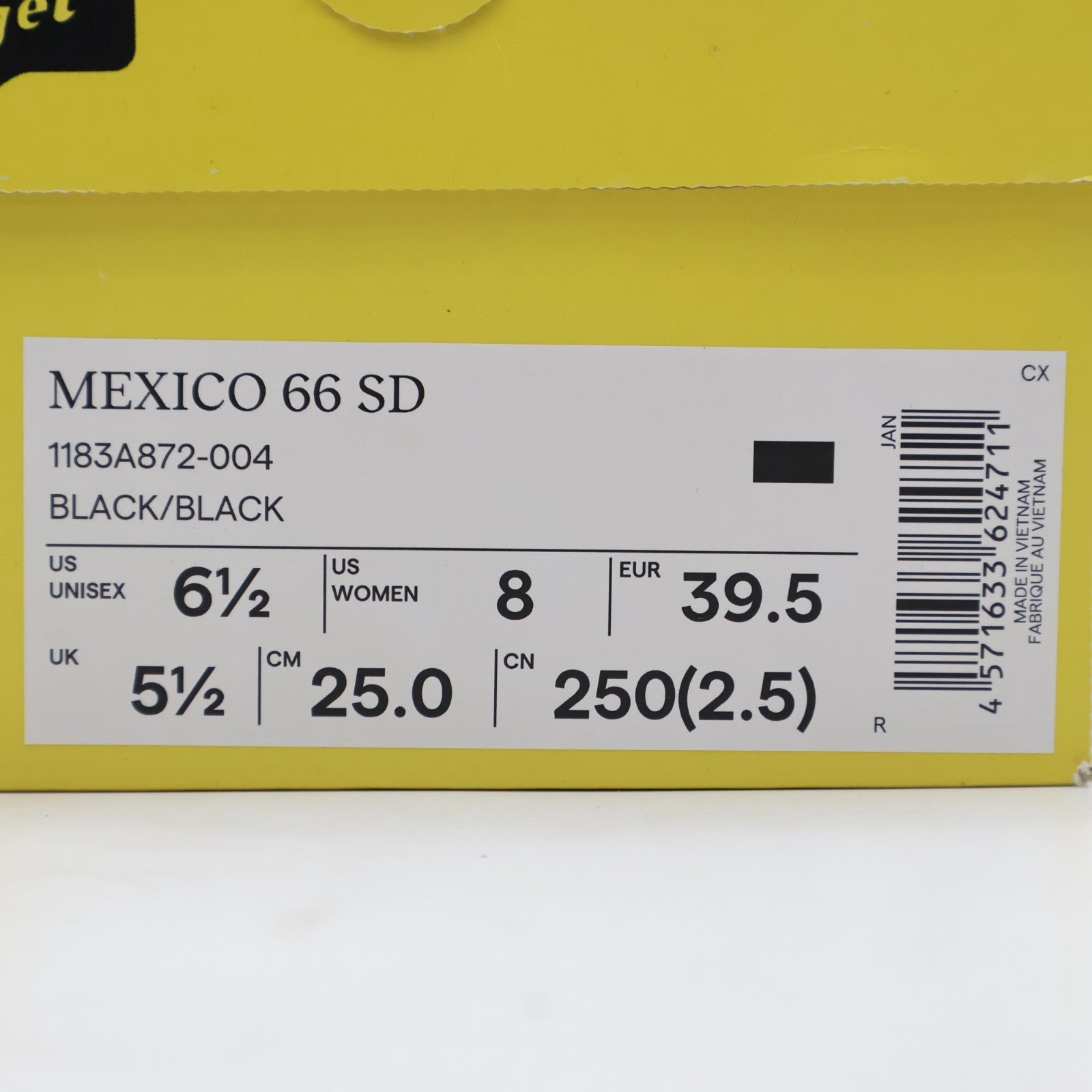 1183A872-004 Onitsuka Tiger Mexico 66 SD Black (Men's)