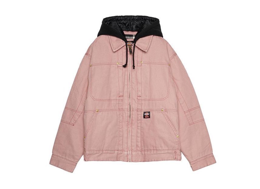 Supreme Dickies Hooded Work Jacket Dusty Pink