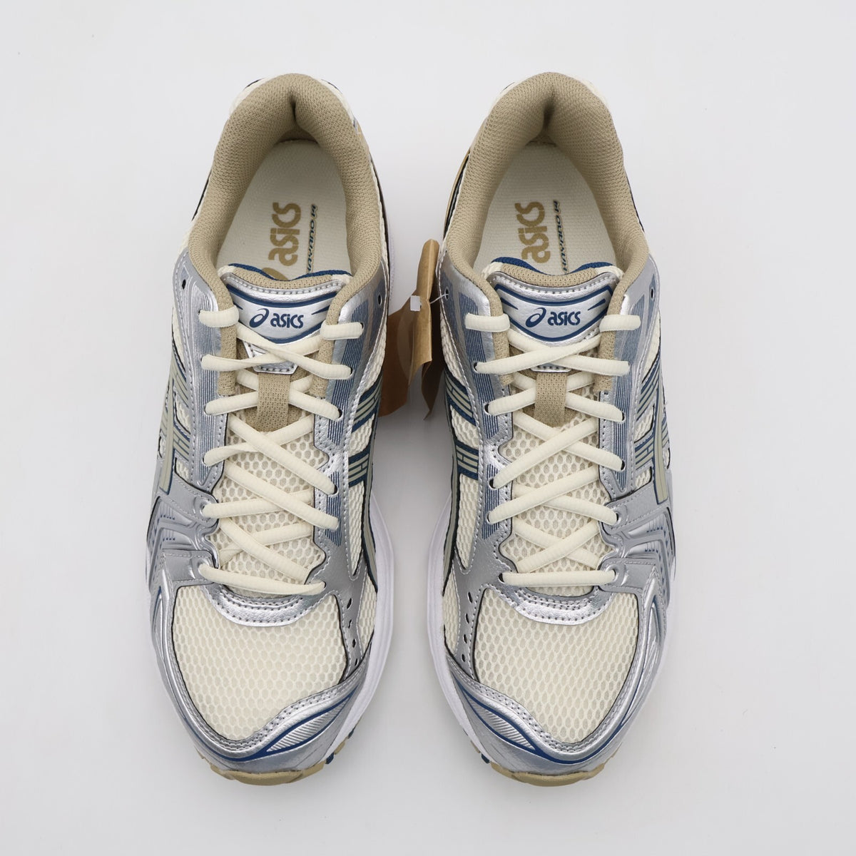 1201A019-105 Asics Gel-Kayano 14 Cream Pure Silver Champagne Blue White (Men's)