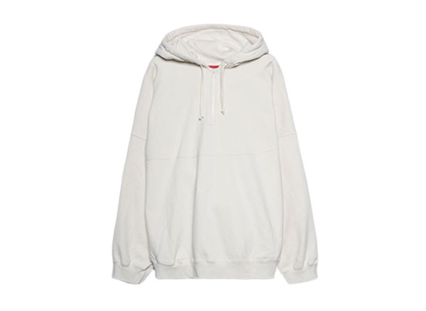 Supreme Wrapped Half Zip Hooded Sweatshirt Stone