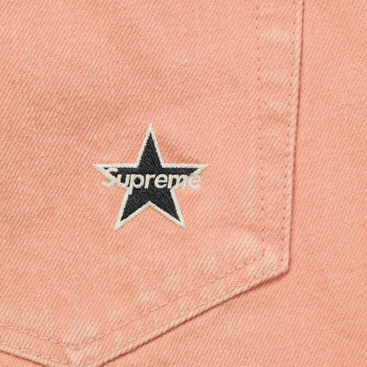 Supreme Distressed Loose Fit Selvedge Jean Washed Pink